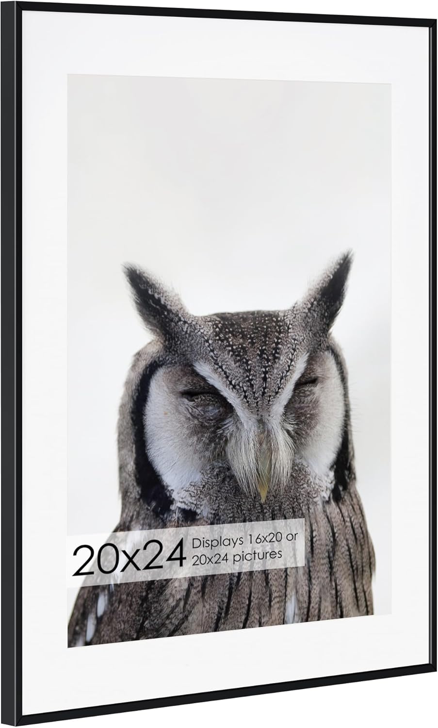 20x24 Metal Picture Frame with 16x20 Mat, Brushed Aluminum Finish, Tempered Glass Front, and Attached Hanging Hardware - Versatile Wall Display Frames for Vertical or Horizontal Orientation(Black, Black 20x24 - 1P