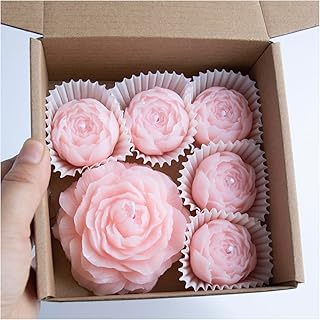 6pc Baby Shower Candle Favors for Guest DIY Floating Candles Party Favors Bulk Scented Tealight Candles Gender Reveal Gifts Return Gifts (Flower-Pink)