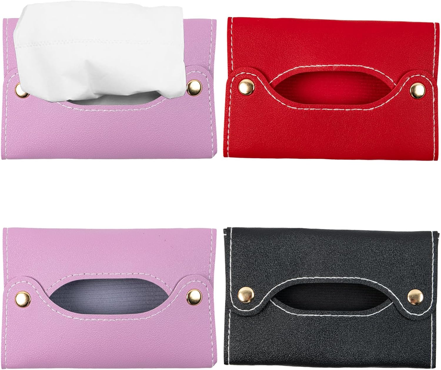 4 Pcs Pocket Tissue Holder for Purse PU Travel Tissue Holder