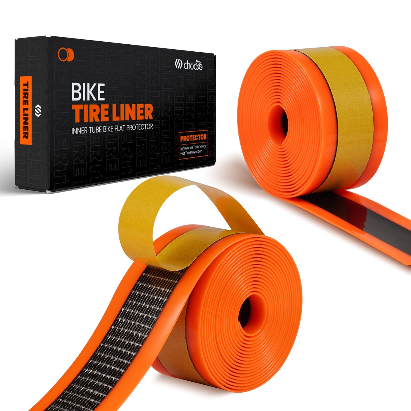 CNCLOL Bike Tyre Liners, Anti-Puncture Tyre Liner Self-Adhesive, Inner Tube Protection Tape for 18/20/24/26/27.5/28/29 Mountain/E-Bike/Road/Fat/700c Bicycle Tires
