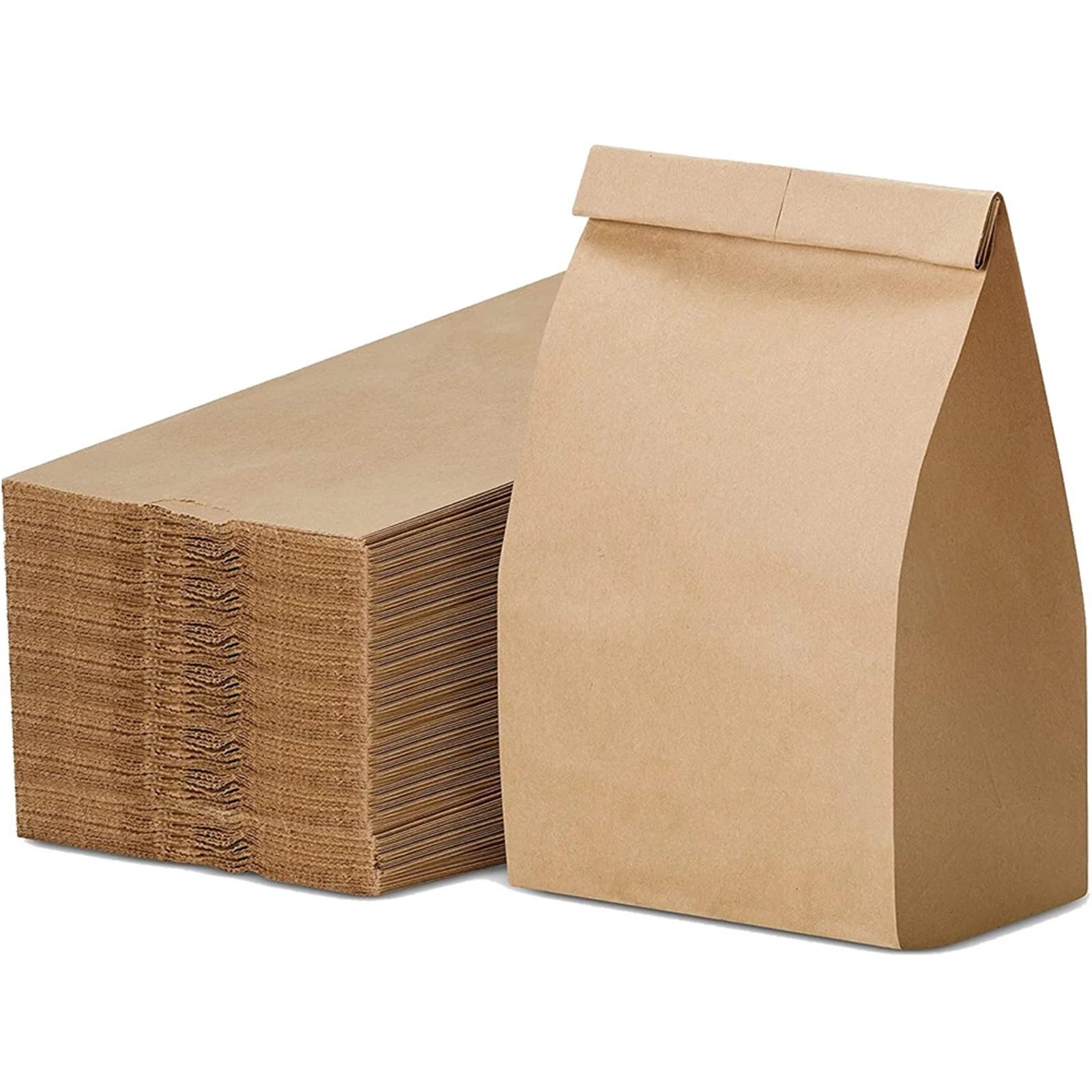Torby papierowe Kraft, Torebki na kanapki z papieru pakowego, opakowanie 20/50/100 szt(19 X13.5x25 Cm,50Pcs)