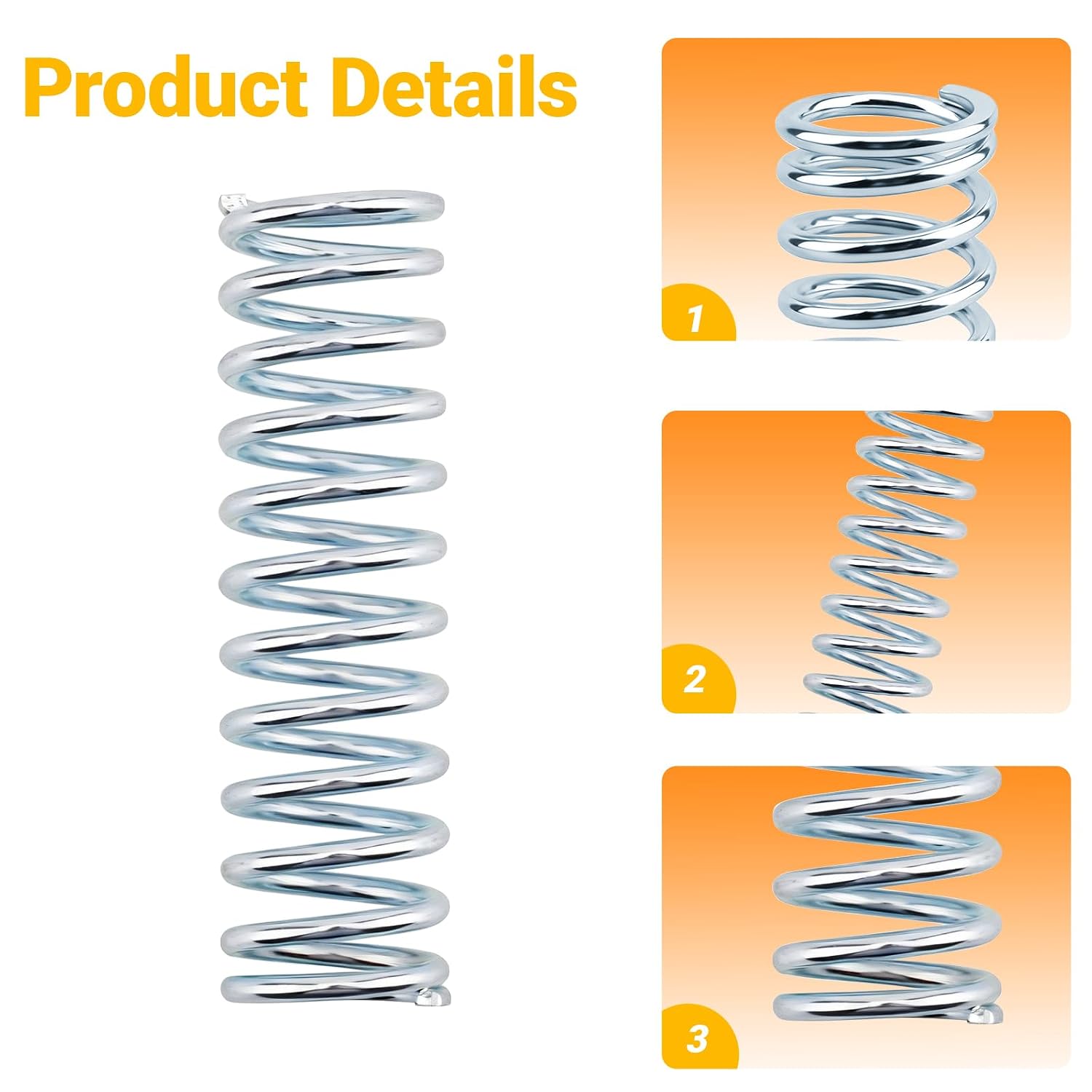 9731 Compression Spring-0.105 GA x 7/8 in. x 3 in.Compression Spring(4 Pcs) | for use in a Variety of applications appliances, Automotive,Tools, Mechanical Devices and More