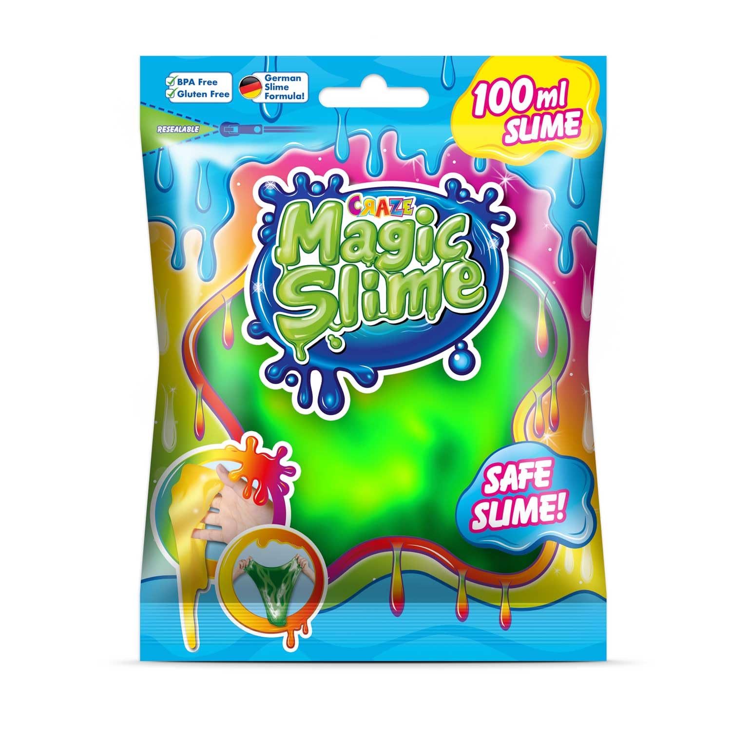 CRAZE Magic Slime Slime dla dzieci, 75 ml, różne kolory, bez pozostałości, łatwe do czyszczenia, 1 sztuka