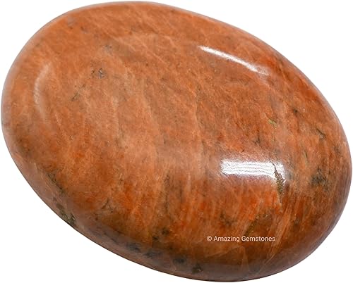 Miniatura 2 de Piedra de palma de piedra lunar de durazno, piedra de preocupación para masaje caliente para equilibrio natural de chakras, curación de reiki y