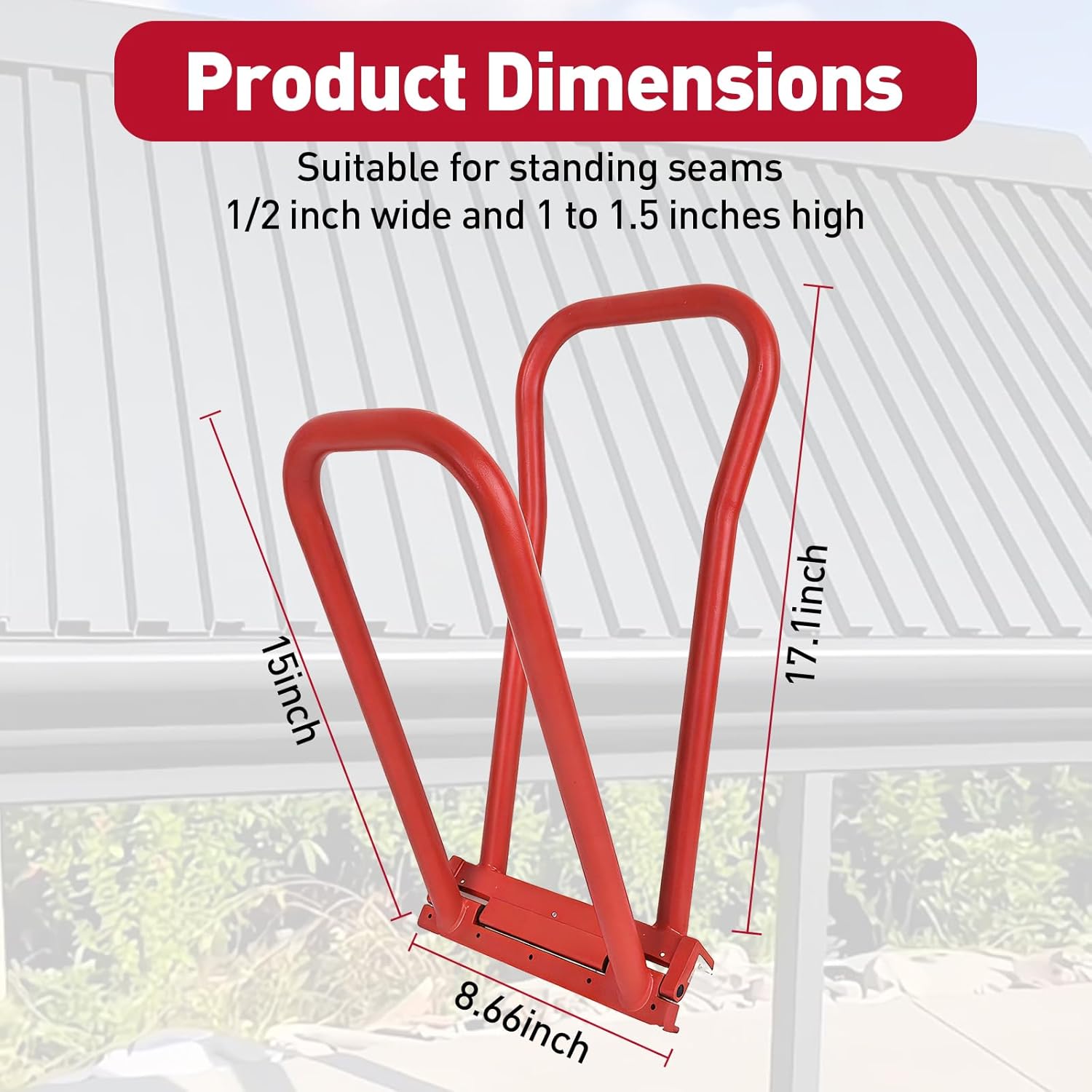 Hand Seamer for Lock Standing Seam Roofing Tools, Heavy Duty Hand Seamer FSHS1-1.5"Verticle Metal Roofing Tool with Rubber Grommets, Roofing Standing Seam Mechanical Lock Tool for Sheet Metal Workers