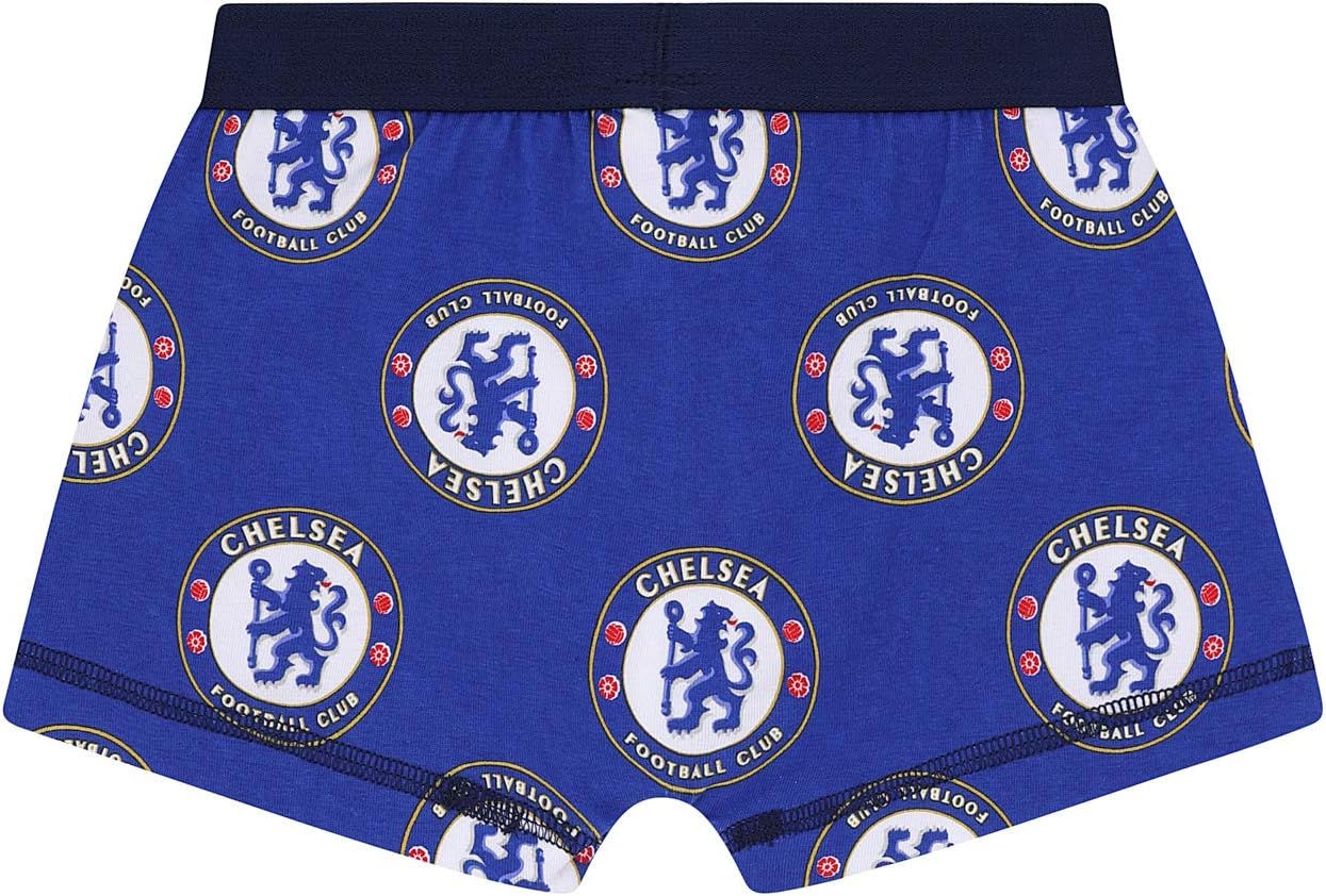 Chelsea FC Official Soccer Gift Boys Boxer Shorts & Vest Set 6-7 Years Blue