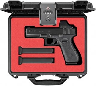Kinghardcase Hard Pistol Case, Waterproof Shockproof Lockable Handgun Case with Foam, TSA Compliant Travel Case for Semi-Auto Pistols and Revolvers