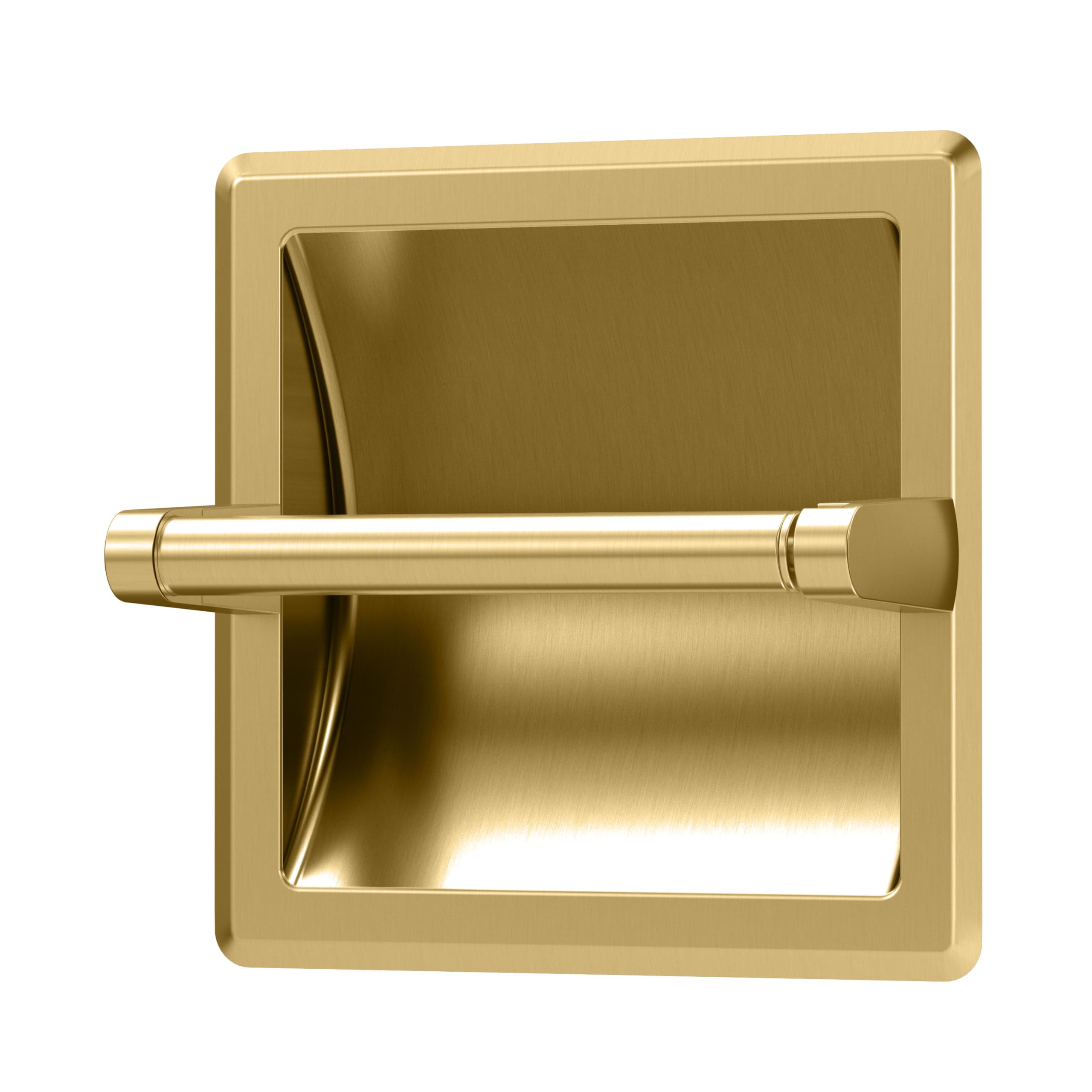 Gatco 753 Recessed Pivoting Toilet Paper Holder, Wall Mounted, Heavy Duty Metal Tissue Holder for Bathroom – Available in Brushed Brass — Amazon image 2