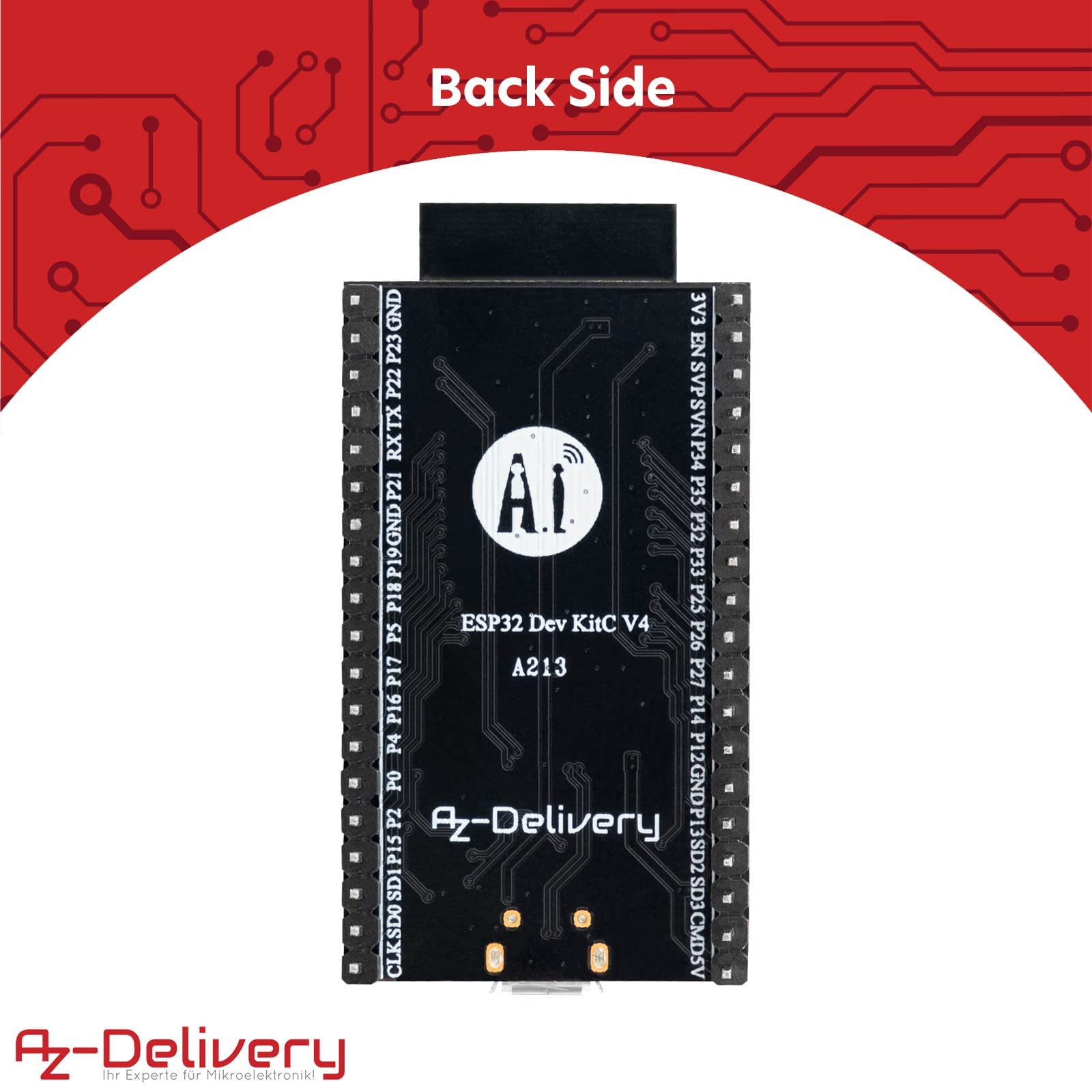 AZDelivery 3 x ESP32S Dev Kit C V4 NodeMCU WLAN WiFi Development Board kompatibel mit Arduino inklusive E-Book! (Nachfolger Modul von ESP32S Dev Kit C V2)