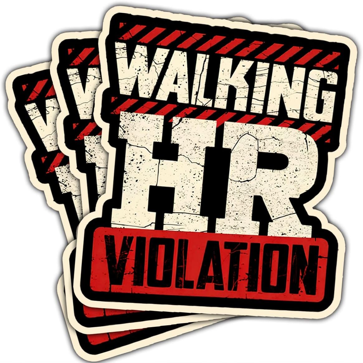 (3pcs-3in) Walking HR Violation Sticker Funny Human Resources Stickers HR