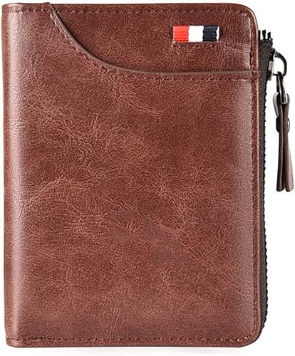 TAUFE Men's Wallets, Man Zipper Wallet Purse Business Card Holder Bag Wallet Men's Leather Wallet Women's