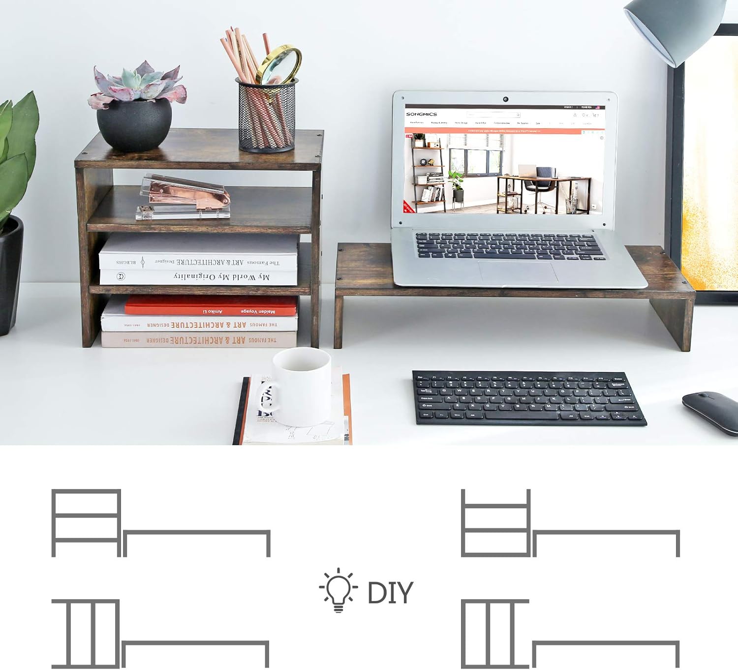 Exсluѕіvе Dіѕсоunt 🔥 SONGMICS Monitor Stand Riser, Separate Desktop Organizer with Shelves, File Organizer with Storage, for Computer, Folders, Office Accessories, 33 x 7.8 Inches, Rustic Brown ULLD102BY Flаѕh Sаlе SONGMICS Monitor Stand Riser, Separate Desktop Organizer with Shelves, File Organizer with Storage, for Computer, Folders, Office Accessories, 33 x 7.8 Inches, Rustic Brown ULLD102BY
