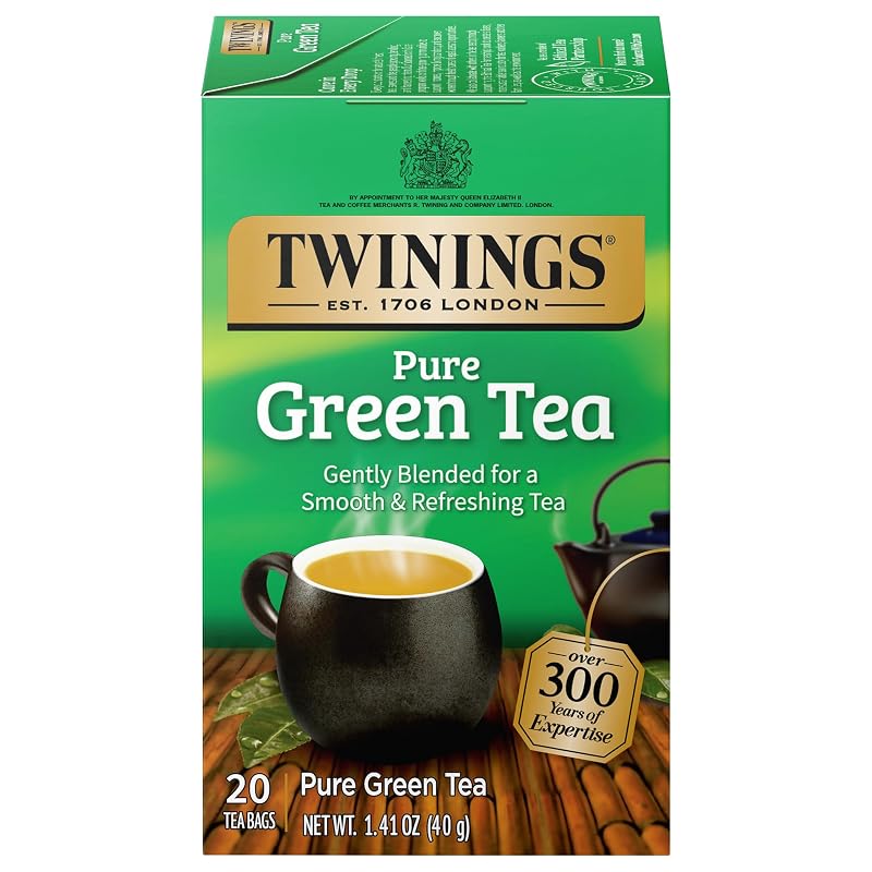 Twinings Chá Verde Puro com Cafeína, 20 sachês