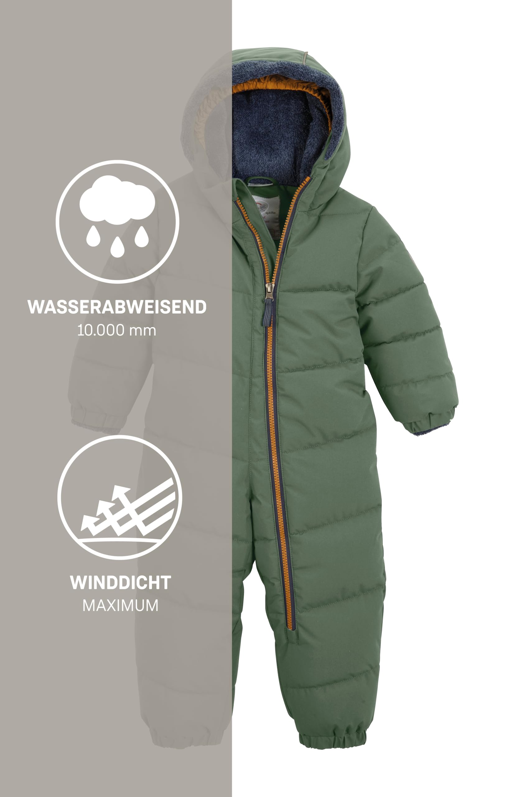 first instinct by killtec Unisex Fiow 32 Mns Onpc Overall/Schneeanzug in Daunenoptik mit Kapuze