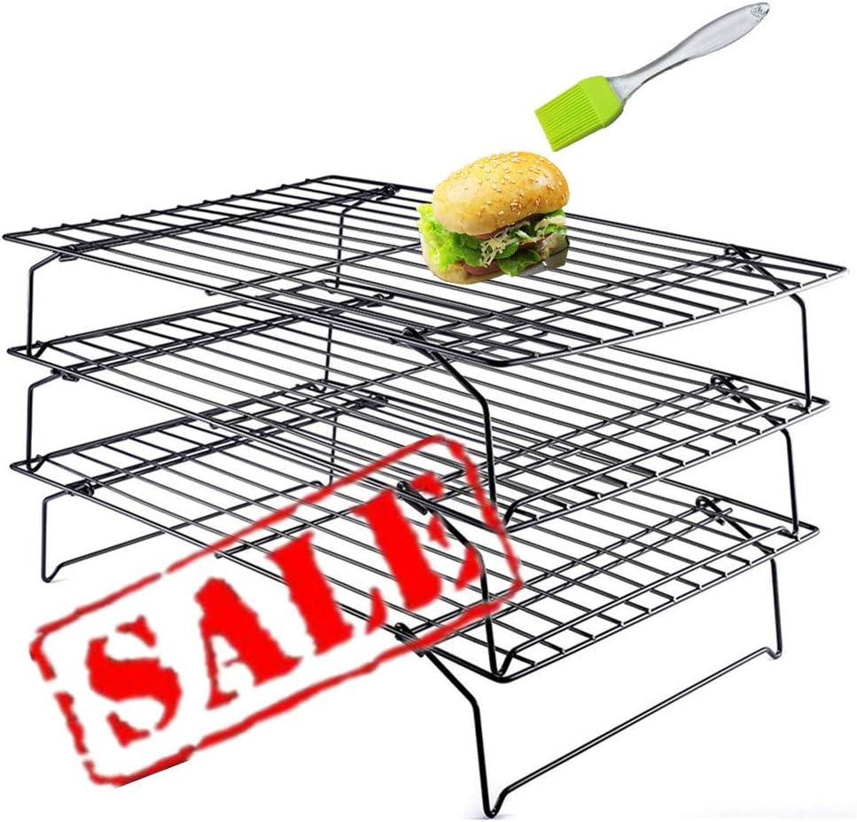 3 Tier Non Stick Cake Cooling Rack Oven Safe, Heat Resistant, Space Saving