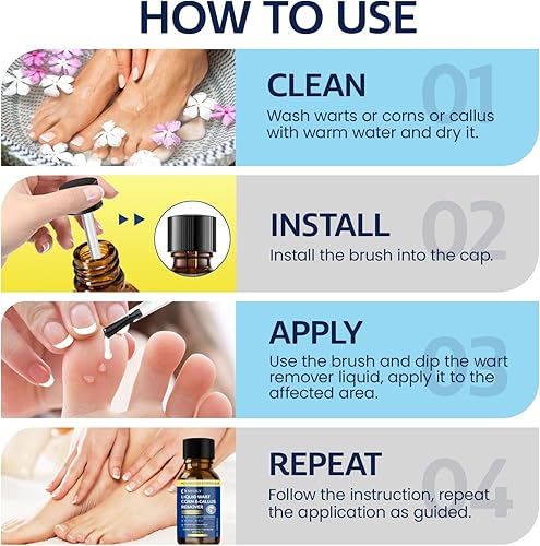 Miniatura 3 de Eliminador de verrugas de acción rápida: removedor de verrugas de ácido salicílico para verrugas plantares, congelación de maíz de acción rápida
