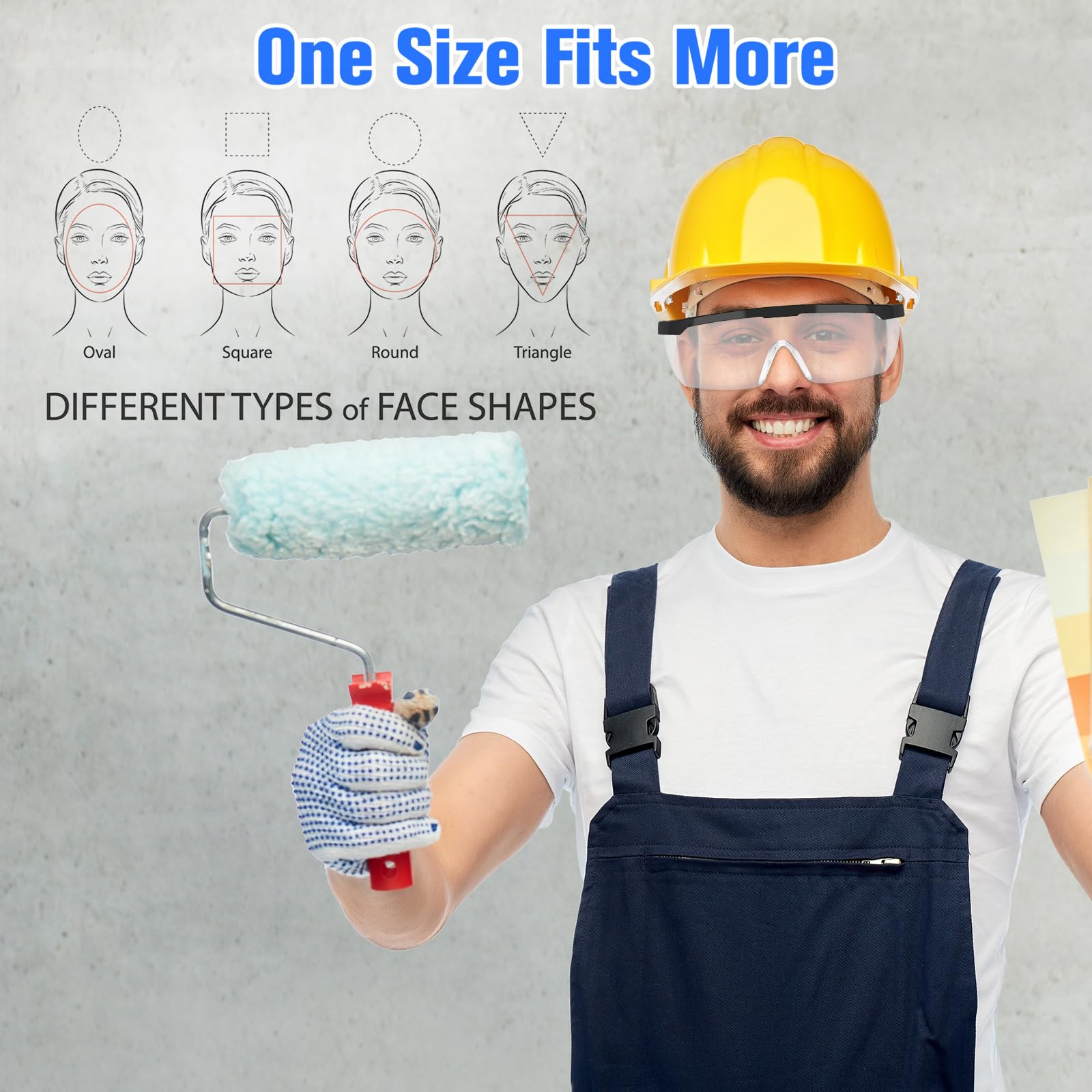 Copkim 64 pares de anteojos de laboratorio a granel para clase científica, gafas de seguridad sobre gafas, gafas protectoras antivaho para hombres, mujeres y niños (azul, negro)