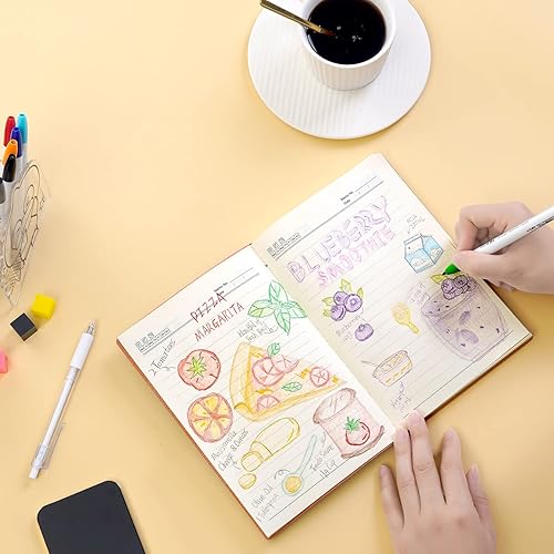 Miniatura 2 de IDEAHOME Cuadernos de diario A5, paquete de 2, 200 páginas, 5.7 x 8 pulgadas, cuadernos azules para trabajar con bolígrafo y páginas con rayas
