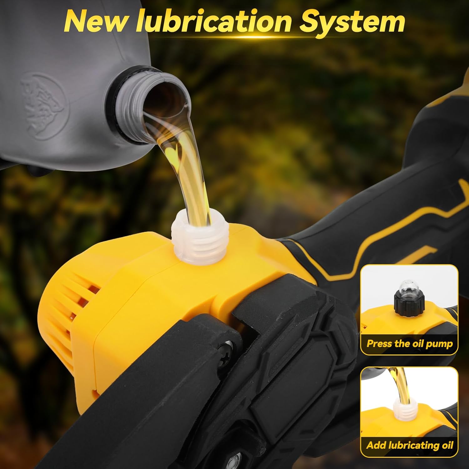 8 Inch Mini Chainsaw with Extension Pole and 30 mm Electric Secateurs Compatible with Dewalt 20V Battery, 4-in-1 Garden Tool Set Maximum Range up to 4.57 m for Tree Trimming Pruning (No Battery)