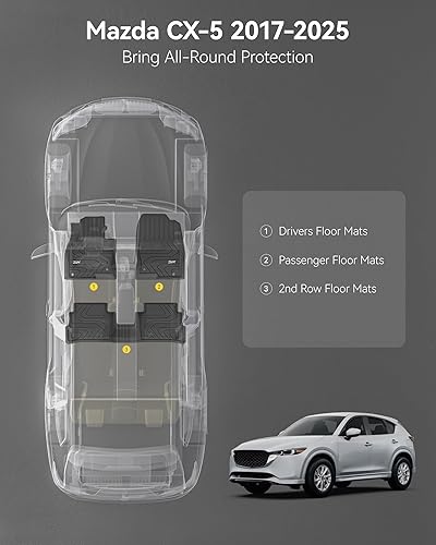 Miniatura 3 de 3W Alfombrillas para Mazda CX-5 2025 2024 2023 2022 2021 2020 2019 2018 2017, revestimientos de suelo resistentes de TPE para todo tipo de clima,