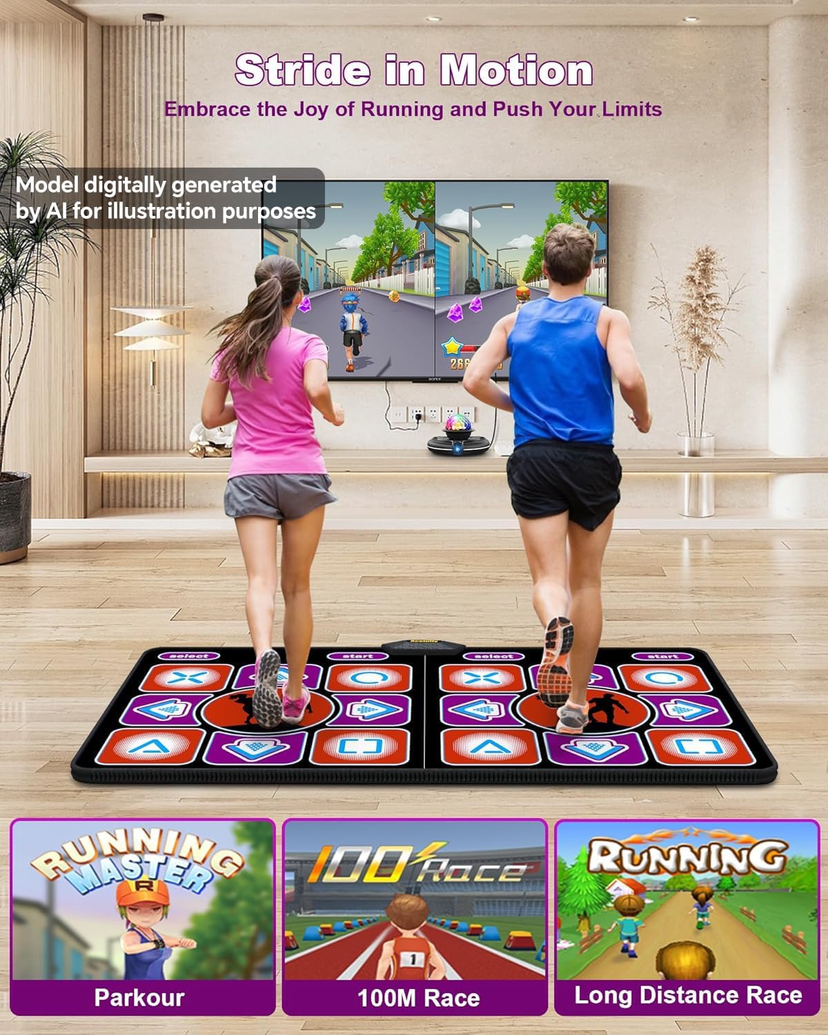 Double Wireless Dance Mat Tv Family