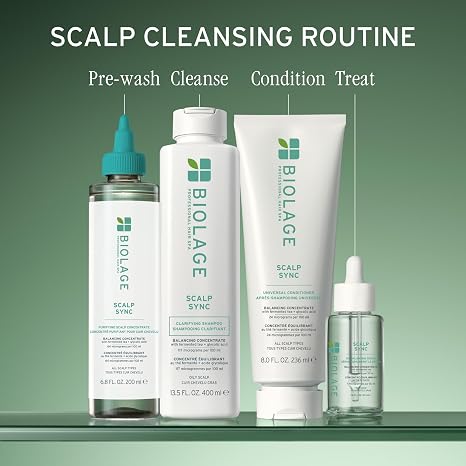 Biolage Scalp Sync Clarifying Shampoo & Universal Conditioner Set - Removes Residue, Buildup & Excess Oil, Paraben & Silicone-Free, For Oily Hair & Scalp, Vegan, 33.8 Fl Oz