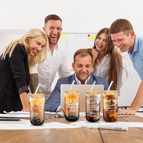Miniatura 6 de Juego de 6 regalos de agradecimiento a los empleados, regalos de agradecimiento para el equipo de trabajo de Navidad, vasos de vidrio de cerveza en