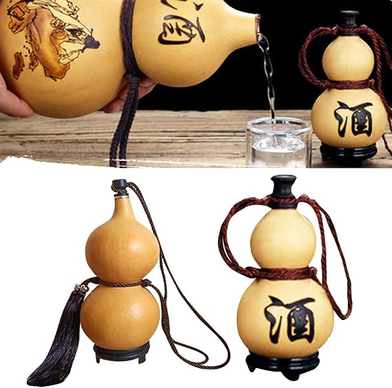 MagiDeal Portable Hip Flasks with tassel Rope Gourd Bottle Kettle Durable Liquors Flagon flagon for Outdoor Housewarming Wedding Daily Use Gift, 100ml