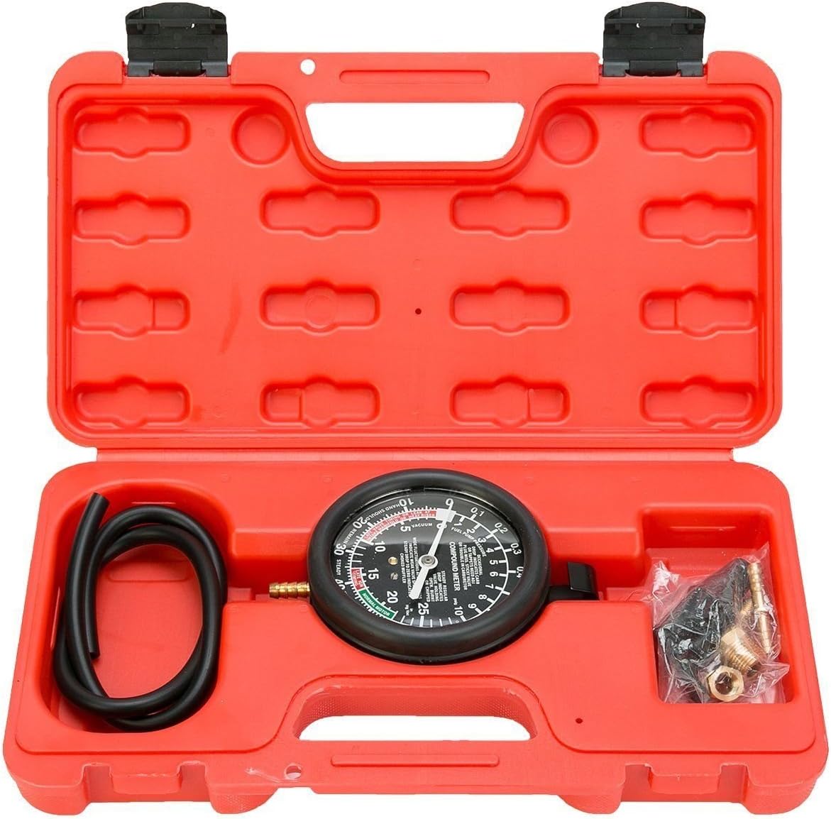 Carburetor Valve Fuel Pump Pressure & Vacuum Tester Gauge Test Kit Car & Truck