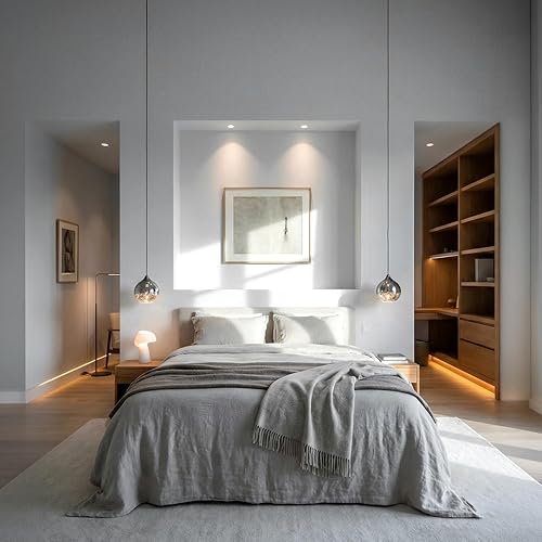 Miniatura 8 de ziidoo Modern Globe Pendant Light,Celestial Night Sky Ornamental Glass Sphere Adjustable Hanging Lamp for Kitchen Island Bedroom Ceiling Lights