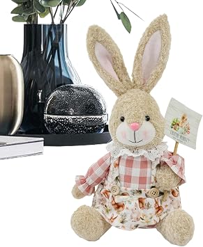 Rabbit Soft Toy | Easter Bunny | Stuffed Animals Plush Toy | Plush Bunny Toys | Super Soft Stuffed Animal | Mushroom Hat Rabbit Pillow, For Nursery Home Desk Sofa Bed Playroom Car, Birthday