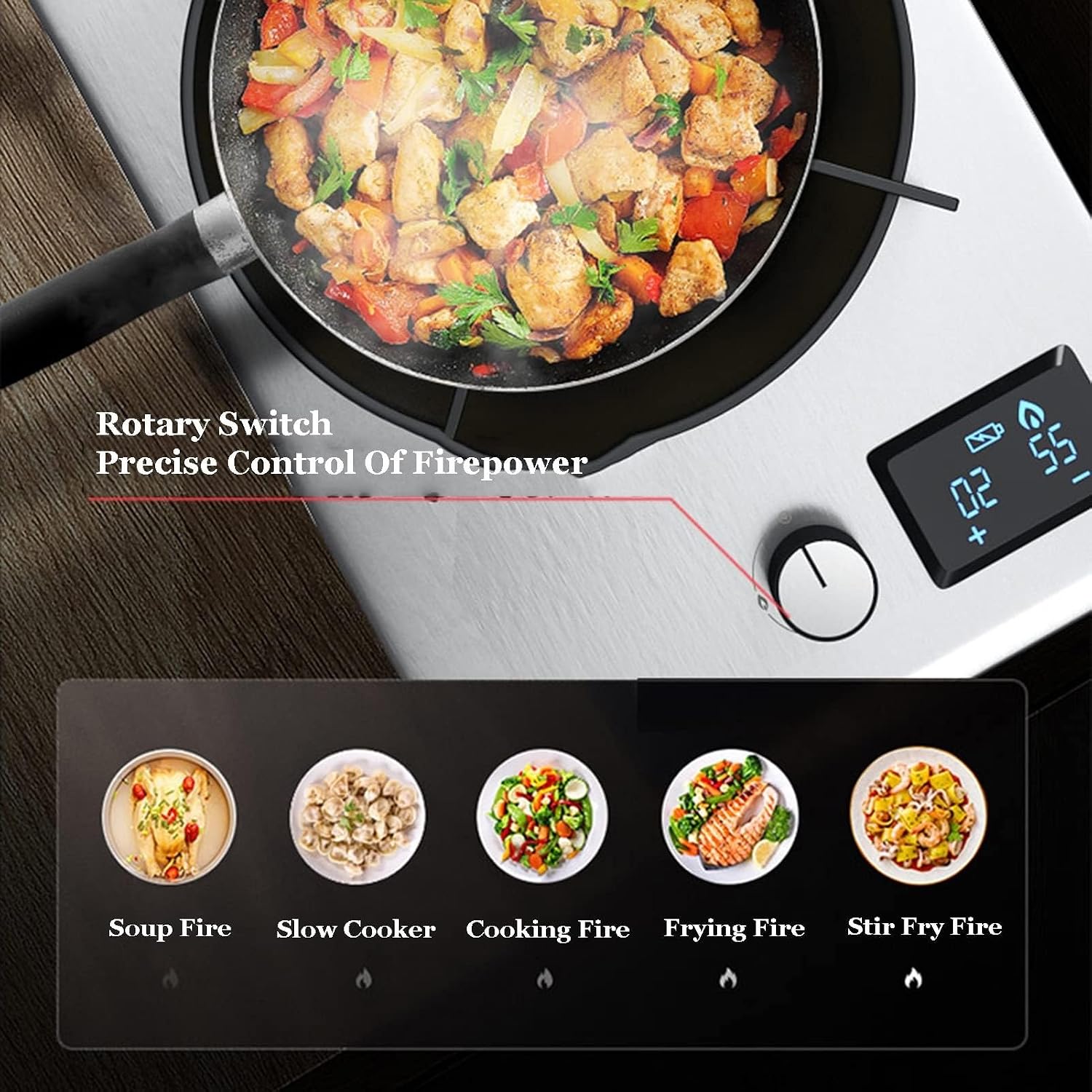 Gas Cooker - Gas Stove, Stainless Steel Stove Burner, Easy To Clean Gas Stove, Convenient Household Gas Stove, Adjustable Flame Control Gas Stove, Kitchen Cooktop Countertop Burner (Size : NG)