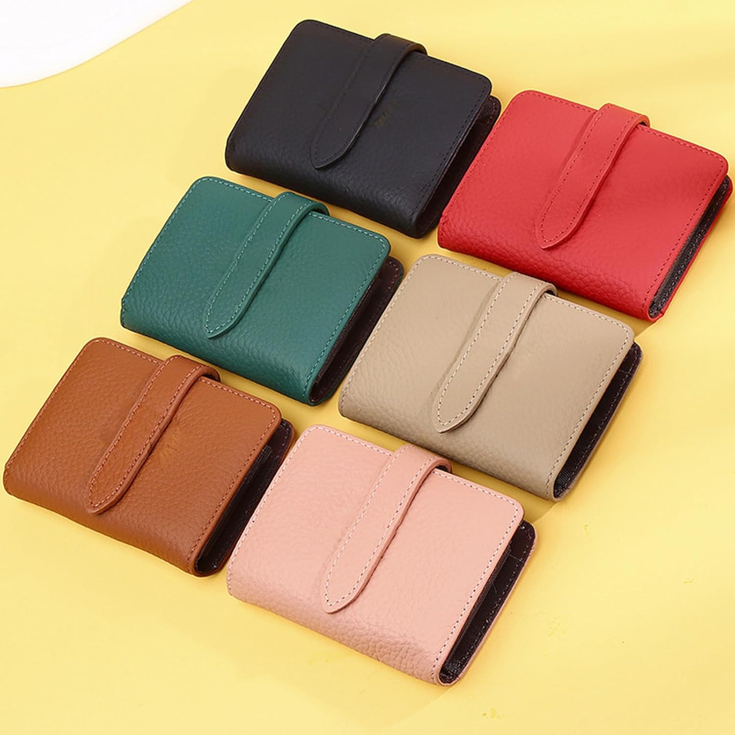 Women's PU Leather Wallet, Retro Lychee Pattern Folding Wallet with Multiple Card Slots, Coin Purse, Luxury Hasp Clutch, Large Capacity Short Money Bag for Cards and Coins (Black) - Image 4