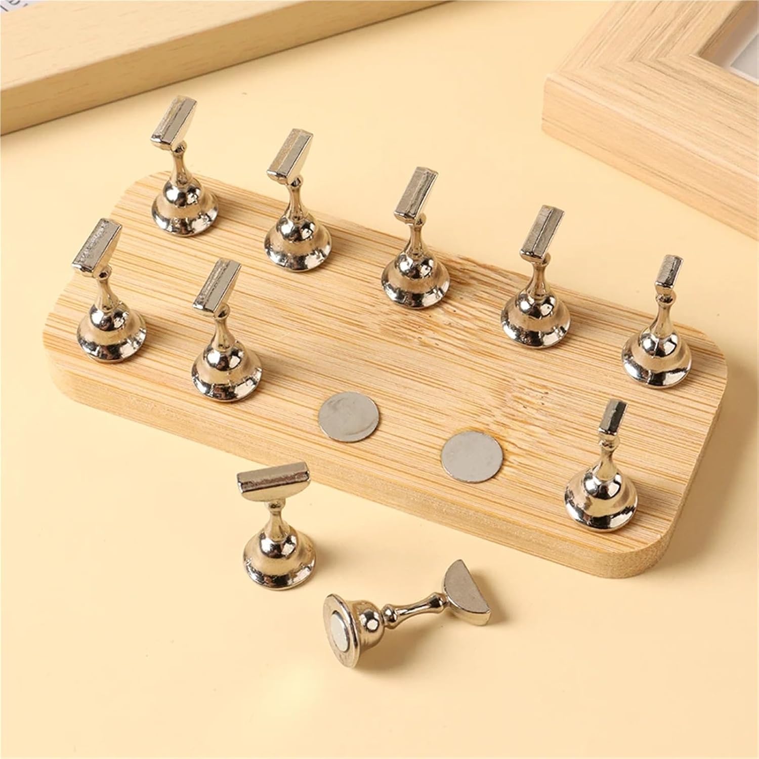 Nail Stand 2sets Strong Magnetic Nail Tips Holder Practice Display Fake Stand Set Holders Manicure For DIY Painting(G-517-01)