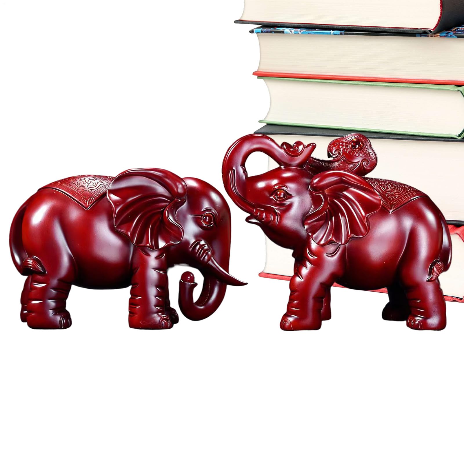 Genérico Elefante De Madera Figura Decorativa de decoración del hogar