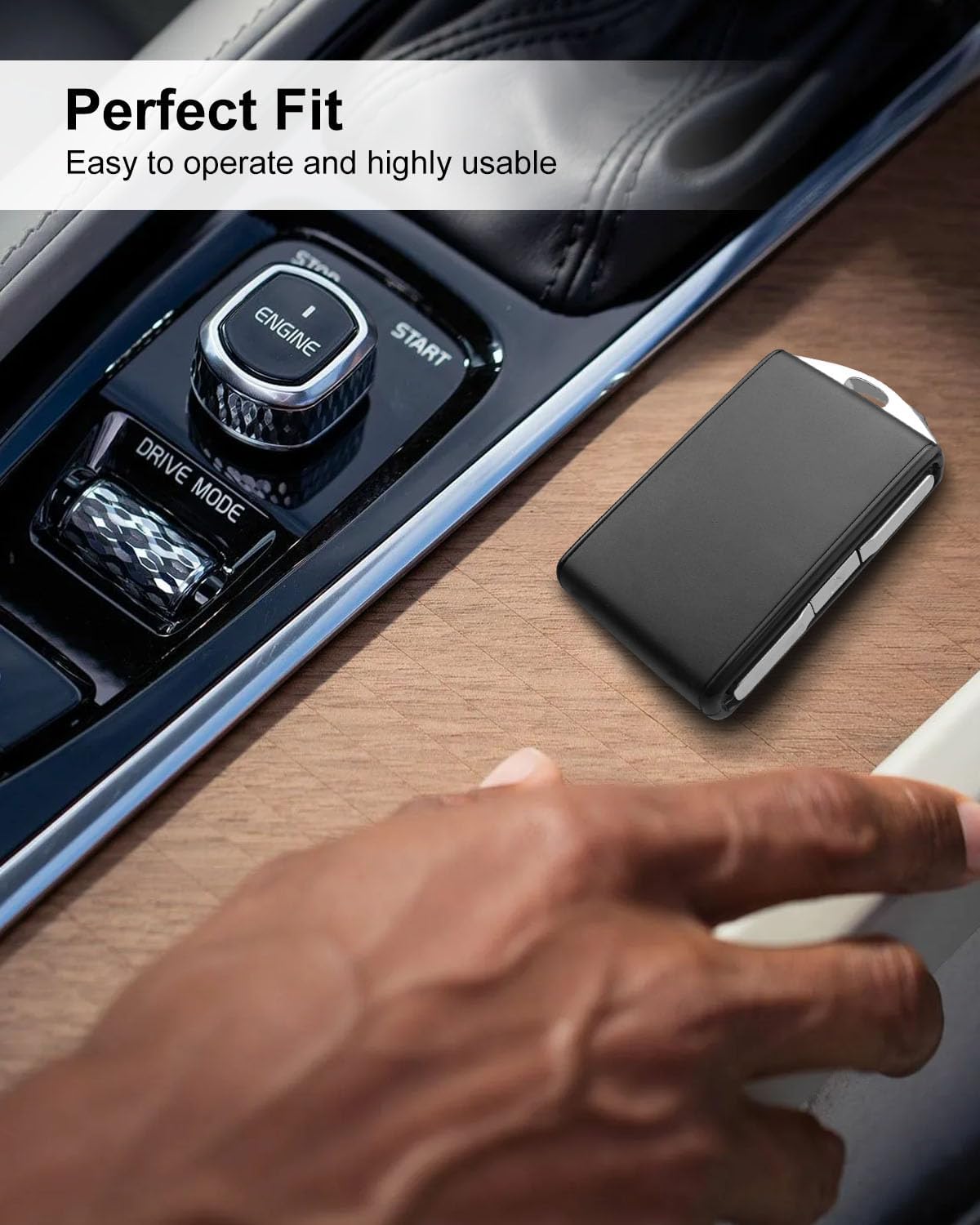 Key Fob Shell Case Fit for Volvo XC90 S90 V90 XC60 XC40 2016-2024, Key Fob Cover Replace 32256980 31652604