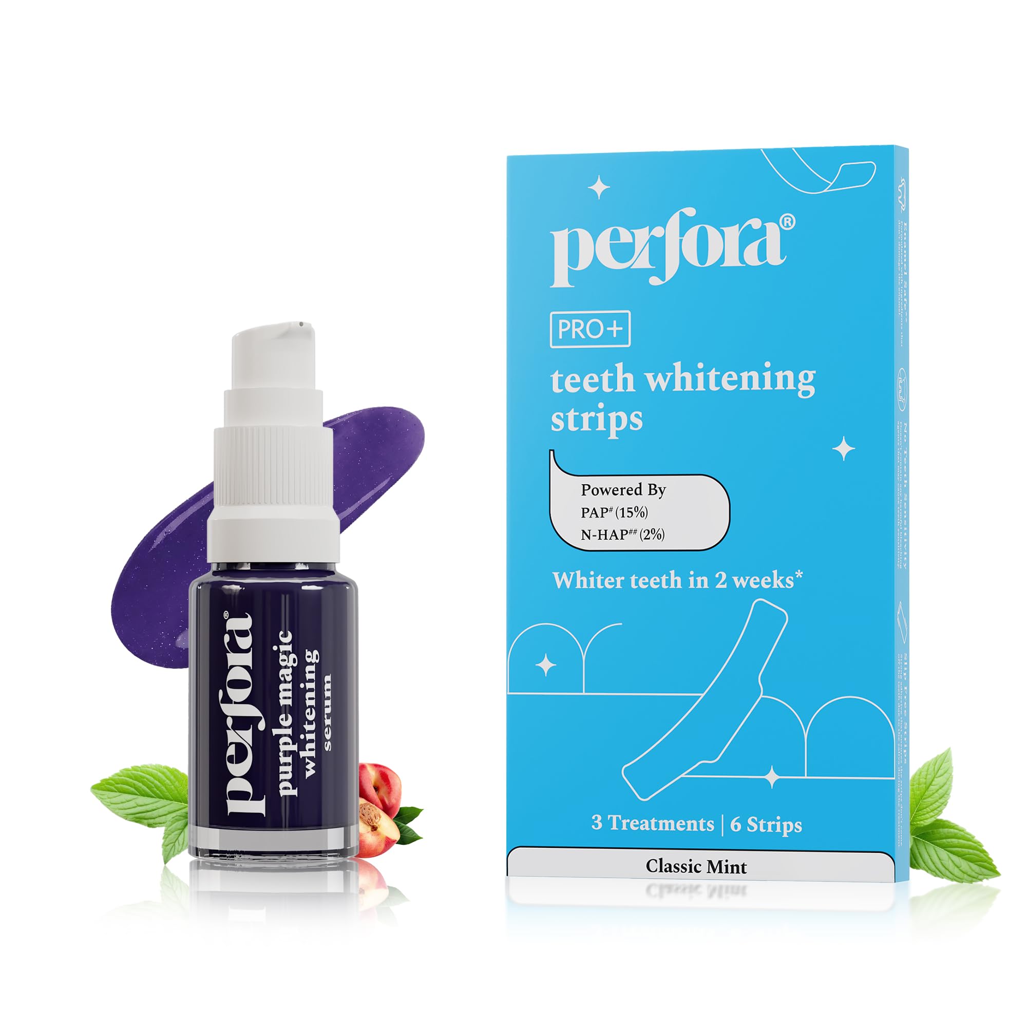 Perfora Teeth Whitening Combo - Whitens Teeth in 1 Use | Enamel-Safe & Sensitivity-Free Oral Care Formula For Tooth Stain Removal | Teeth Whitening Strips - Pack Of 3 & Purple Serum - 10ml-picture-16