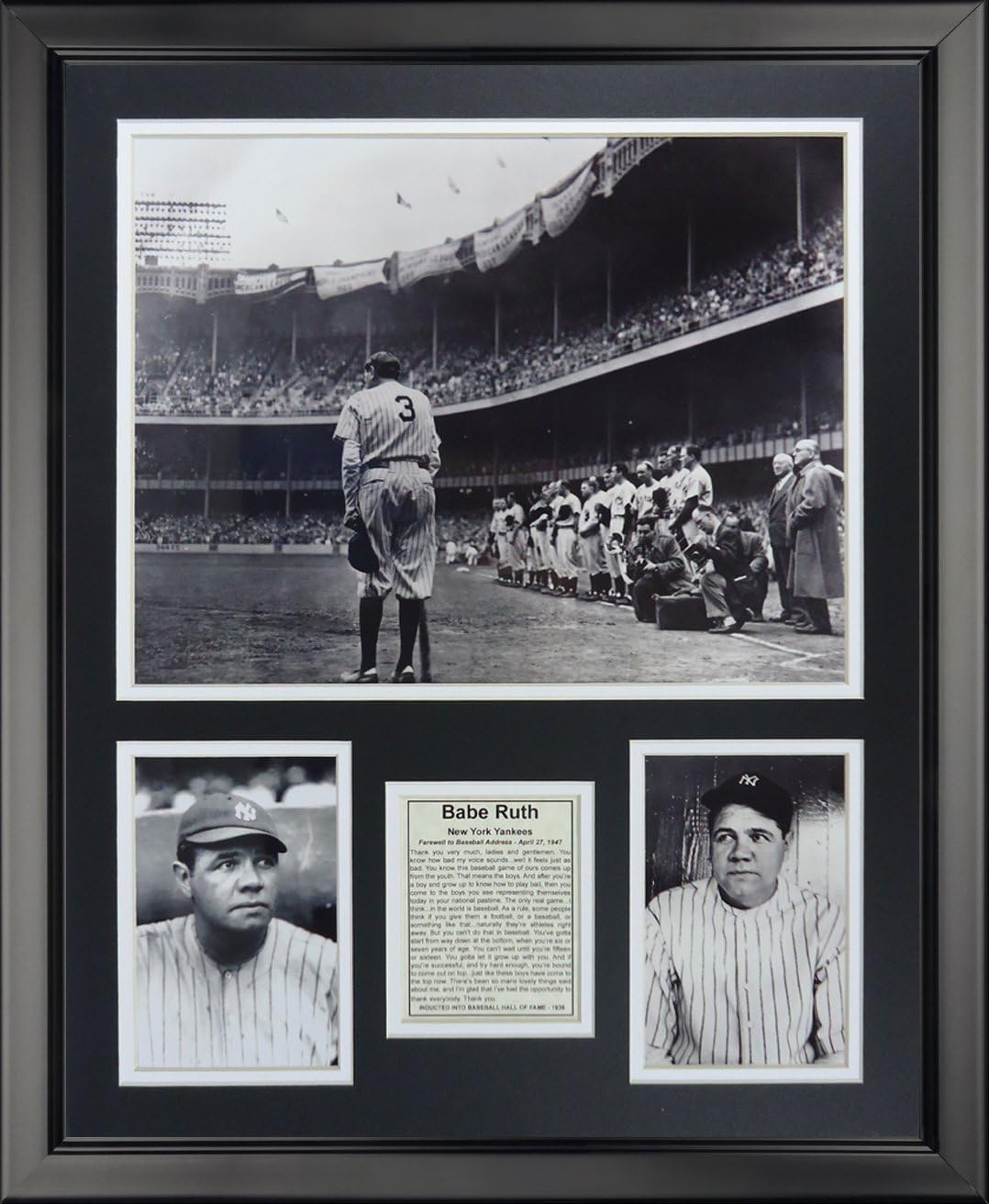 Legends Never Die Babe Ruth - Farewell Framed Photo Collage, 16" x 20"