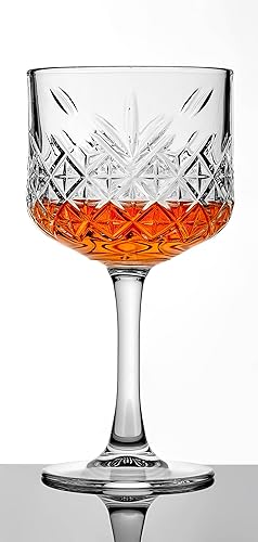 Miniatura 2 de Pasabahce Juego de 4 vasos cupé vintage de alta calidad, extra grandes, exclusivos, ginebra, vino, cóctel, copas de champán, diseño de cristal,