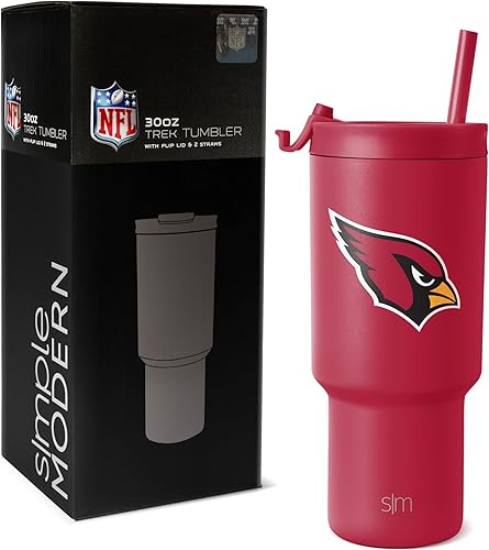 Miniatura 1 de Simple Modern Vaso con licencia oficial de la NFL de 30 onzas con tapa abatible y pajitas, vaso aislado de acero inoxidable, regalos para hombres y