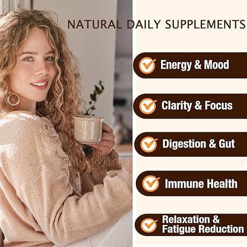 Miniatura 7 de Café de hongos 10 en 1, café instantáneo de hongos en polvo con melena de león, Cordyceps, Reishi, Shiitake, cola de pavo, trompeta King, para