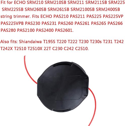 Miniatura 4 de SRM 225 Cabezal de recortadora para Echo Speed-Feed 400 Bump Trimmer Head Wear Cap Cubierta de carrete y cabezal de recortadora Reemplaza SRM210