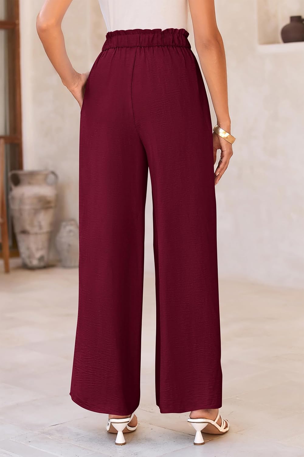 PRETTYGARDEN Women's Wide Leg Work Pants Business Casual High Waisted Loose Palazzo Trouser Summer Clothes - Image 2