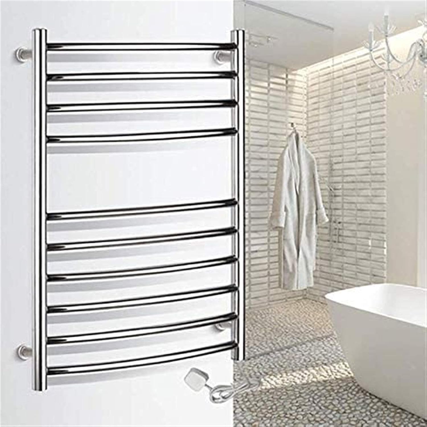 Heated Towel Rail Rails Electric Towel Rack Bathroom Towel Warmer tatic Electric Towel Rack for Dry Towels Let You Never Feel The Cold Towel Again (Color : 110vplugin)