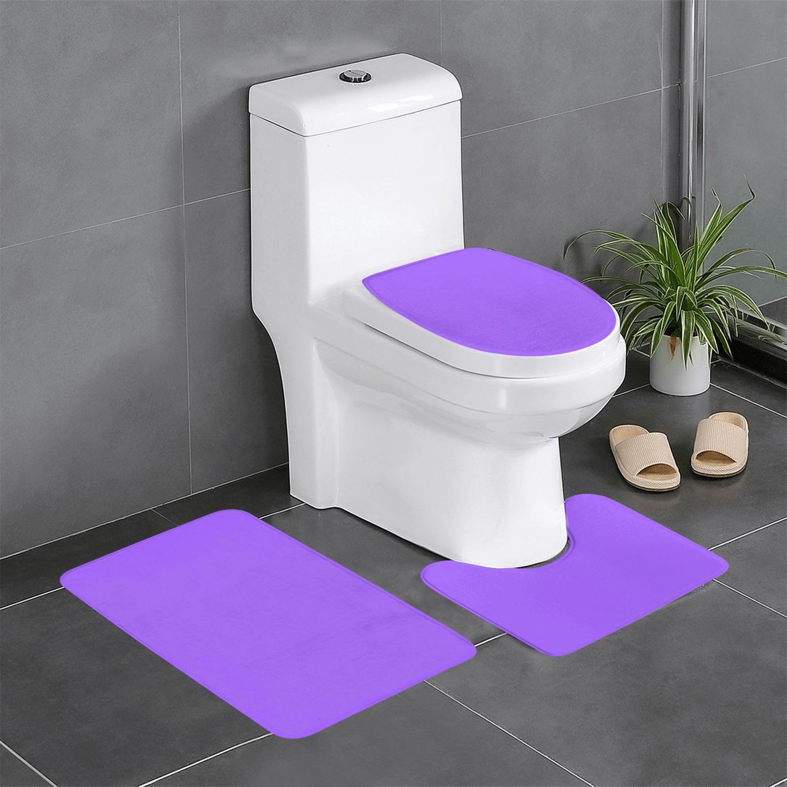 Tapis de douche antidérapant lot de 3 en flanelle pour éviter les glissades