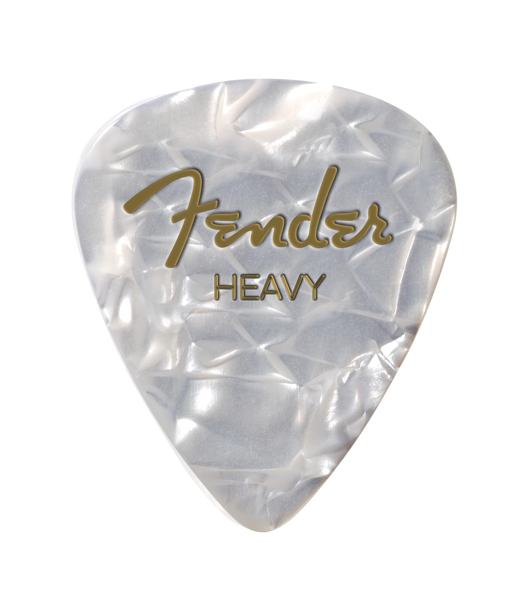 Fender Premium Celluloid Guitar Picks 351 Shape, White Moto, Heavy, 12-Pack