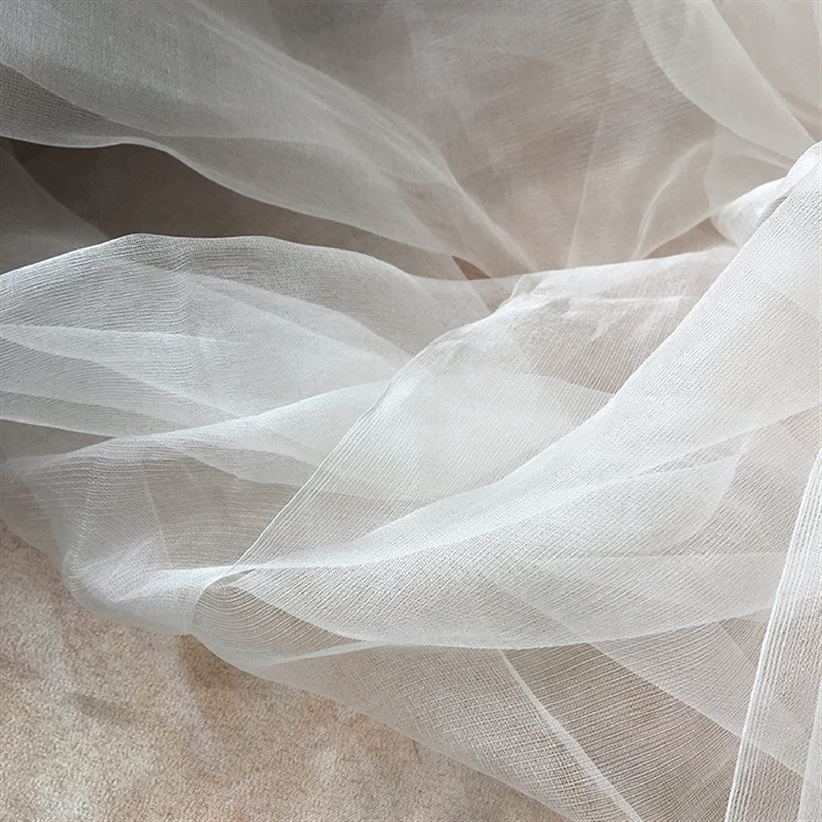 Sciarpa da Donna in Seta di gelso, Classica, Fatta a Mano, Elegante, Lunga, Tinta Unita, Leggera (Colore: Bianco, Dimensioni 70 x 180 cm) (Bianco)