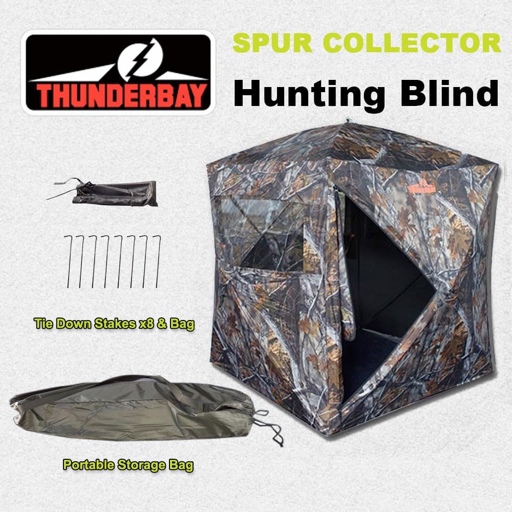 THUNDERBAY SPUR Collector 2-4 Person Hunting Blind, Portable Ground Blind with Silent Sliding Window, Portable Durable Hunting Tent for Deer & Turkey Hunting - Image 4