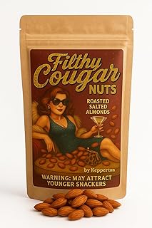 Filthy Cougar Nuts Roasted Almond Snack - Gourmet Funny Gag Gift for Women, Bachelorette, White Elephant, Retirement, Birthday & Holiday Parties