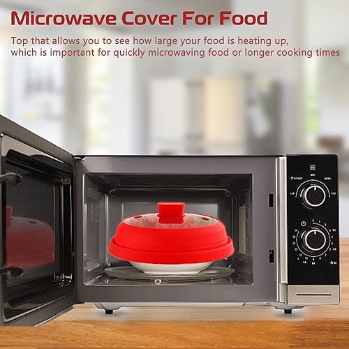 Miniatura 6 de Cubierta de vidrio para salpicaduras de microondas, tapa protectora de salpicaduras con silicona plegable para cubierta de placa de cubierta de olla